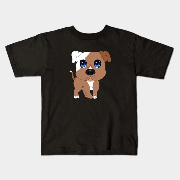 Chibi Pitbull Staffordshire Kids T-Shirt by Ragtag Art